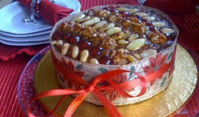 Gluten Free Nut Topped Christmas Cake