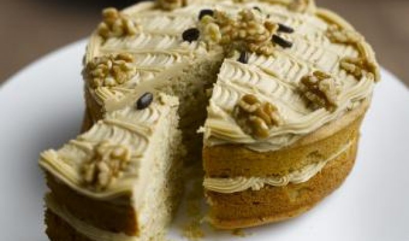 Gluten Free Coffee And Walnut Sponge