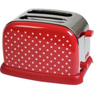 Red Toaster with White Polka Dots