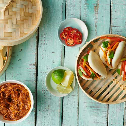 Gluten Free Bao Buns with Pulled Pork